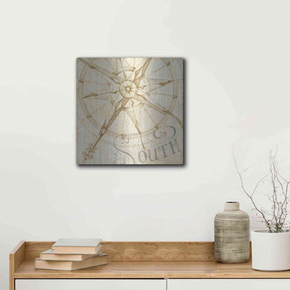 Luxe Metal Art 'Coast to Coast Sepia II' by Daphne Brissonet, Metal Wall Art,12x12