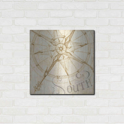 Luxe Metal Art 'Coast to Coast Sepia II' by Daphne Brissonet, Metal Wall Art,24x24