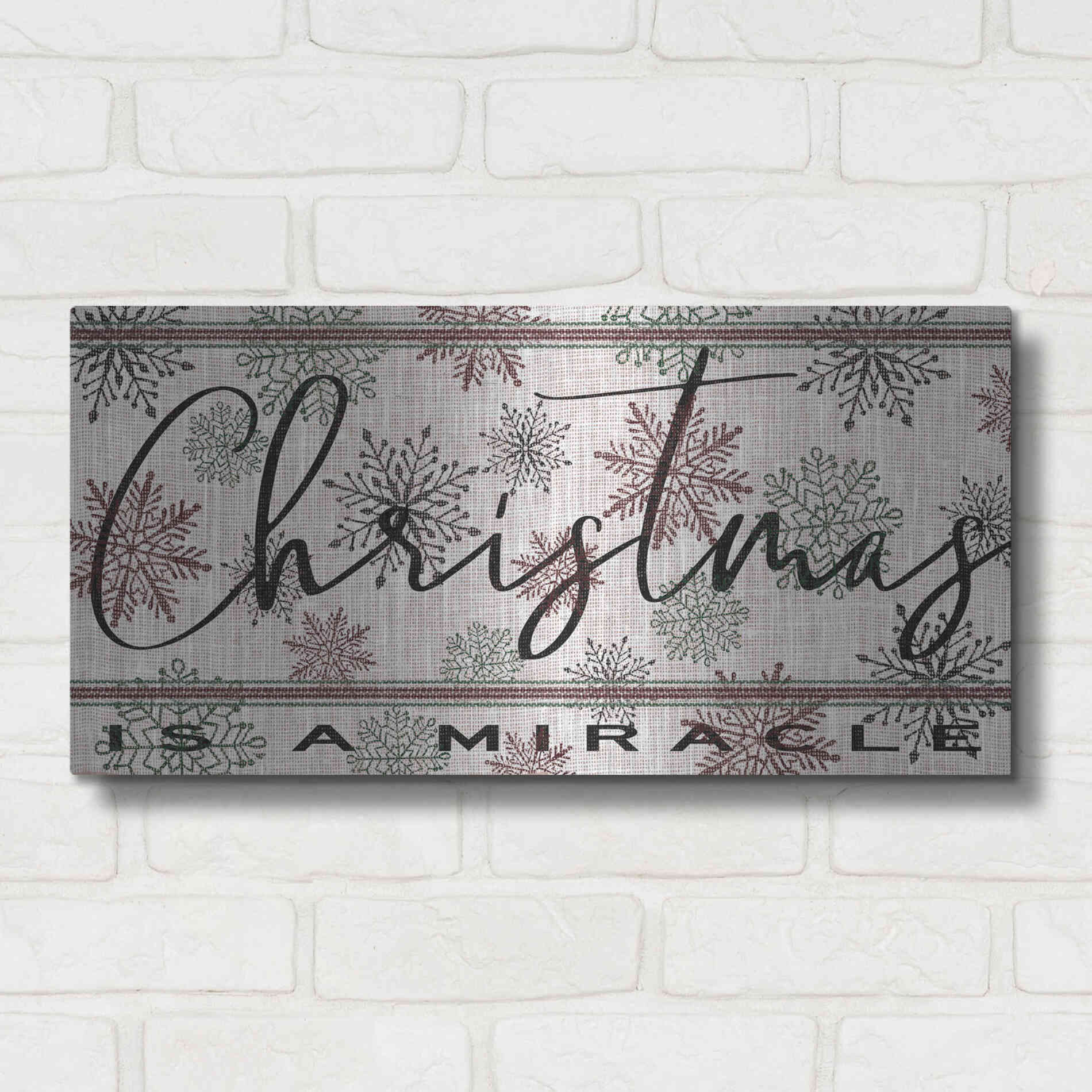 Luxe Metal Art 'Christmas is a Miracle' by Cindy Jacobs, Metal Wall Art,24x12
