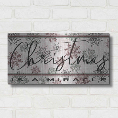 Luxe Metal Art 'Christmas is a Miracle' by Cindy Jacobs, Metal Wall Art,24x12