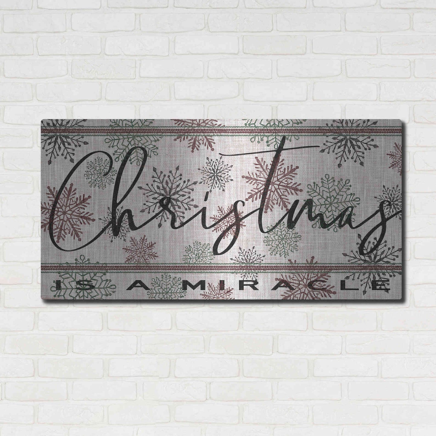 Luxe Metal Art 'Christmas is a Miracle' by Cindy Jacobs, Metal Wall Art,48x24