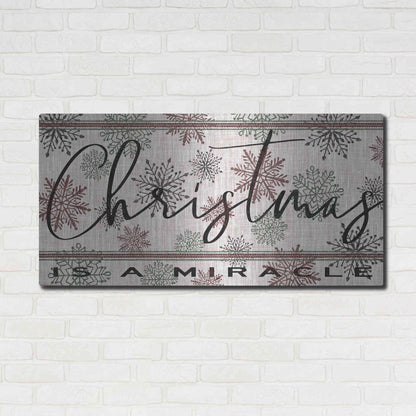 Luxe Metal Art 'Christmas is a Miracle' by Cindy Jacobs, Metal Wall Art,48x24