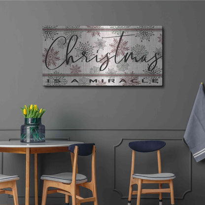 Luxe Metal Art 'Christmas is a Miracle' by Cindy Jacobs, Metal Wall Art,48x24