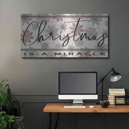 Luxe Metal Art 'Christmas is a Miracle' by Cindy Jacobs, Metal Wall Art,48x24