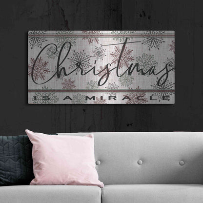 Luxe Metal Art 'Christmas is a Miracle' by Cindy Jacobs, Metal Wall Art,48x24