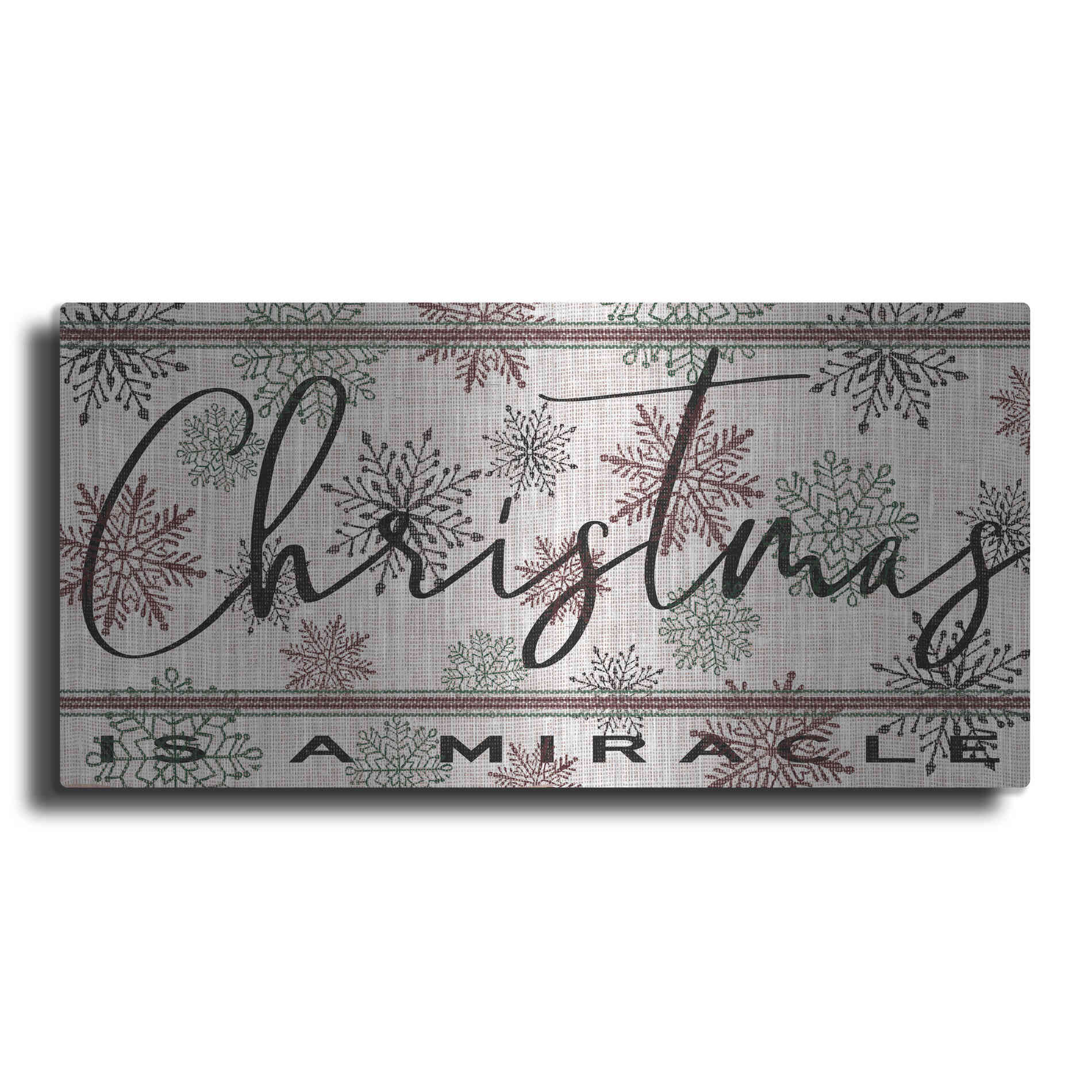 Luxe Metal Art 'Christmas is a Miracle' by Cindy Jacobs, Metal Wall Art