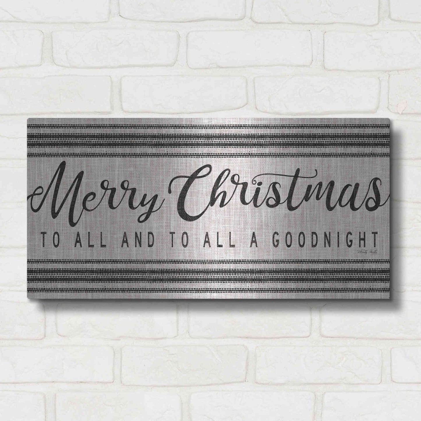 Luxe Metal Art 'Merry Christmas to All' by Cindy Jacobs, Metal Wall Art,24x12