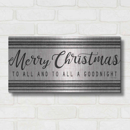 Luxe Metal Art 'Merry Christmas to All' by Cindy Jacobs, Metal Wall Art,24x12