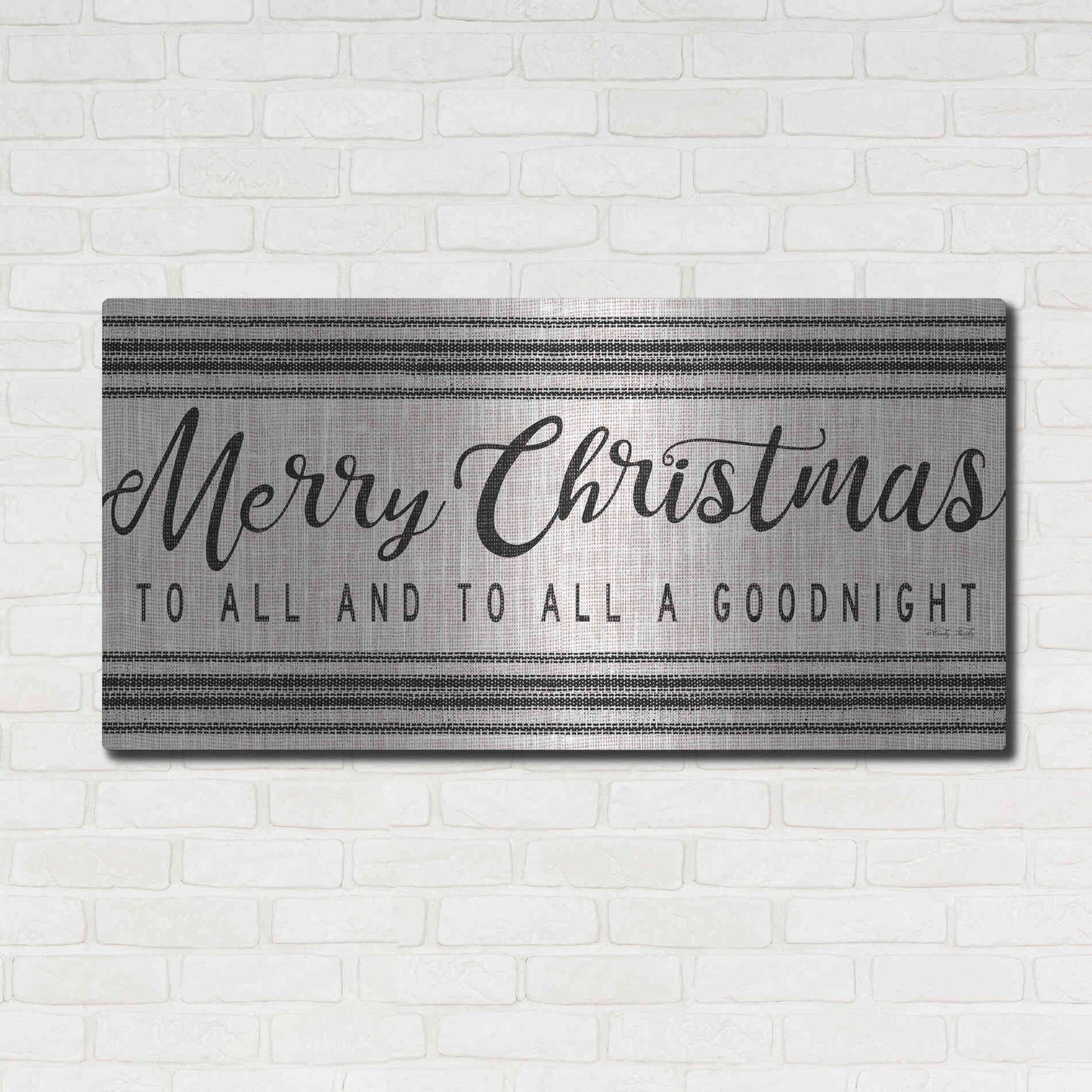 Luxe Metal Art 'Merry Christmas to All' by Cindy Jacobs, Metal Wall Art,48x24