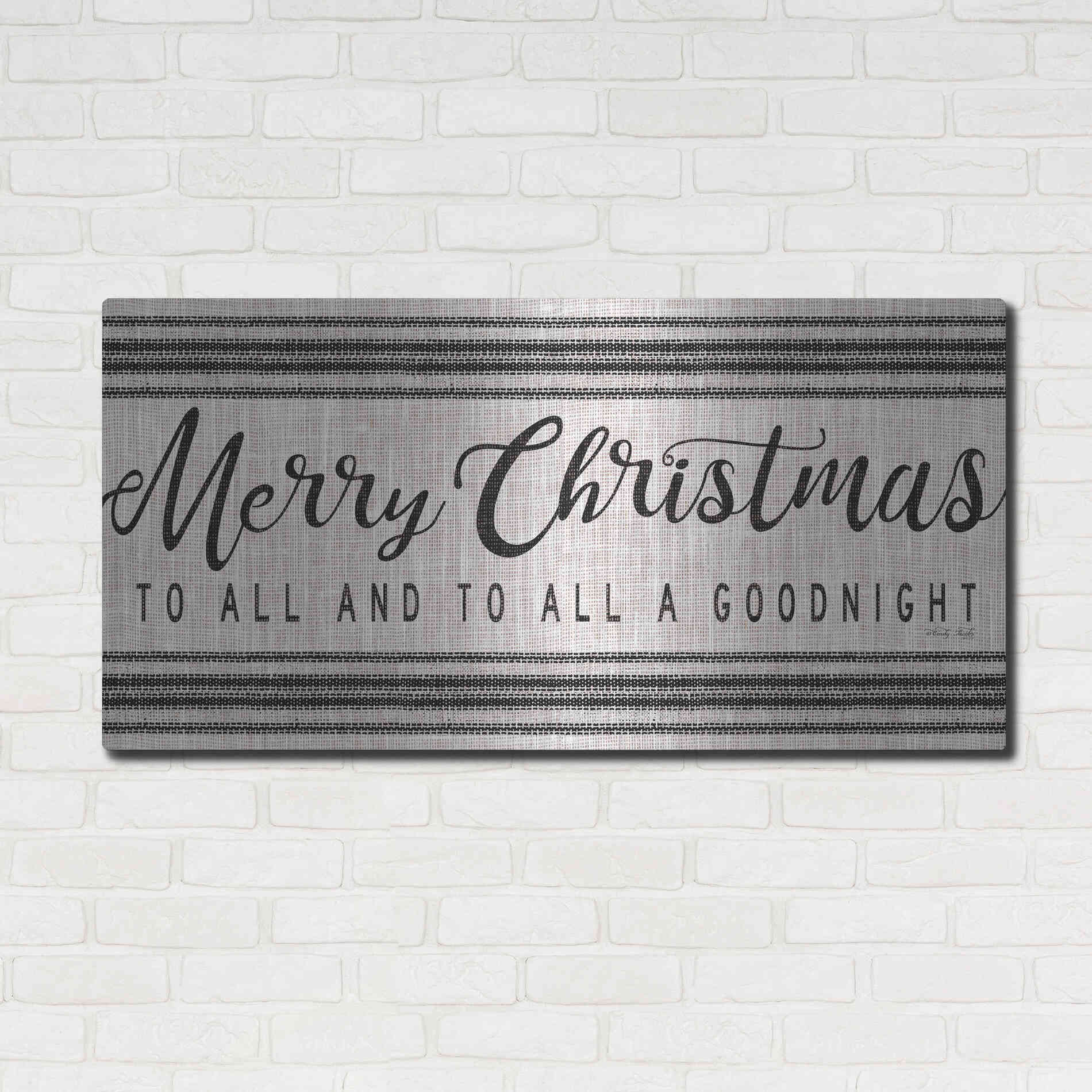 Luxe Metal Art 'Merry Christmas to All' by Cindy Jacobs, Metal Wall Art,48x24