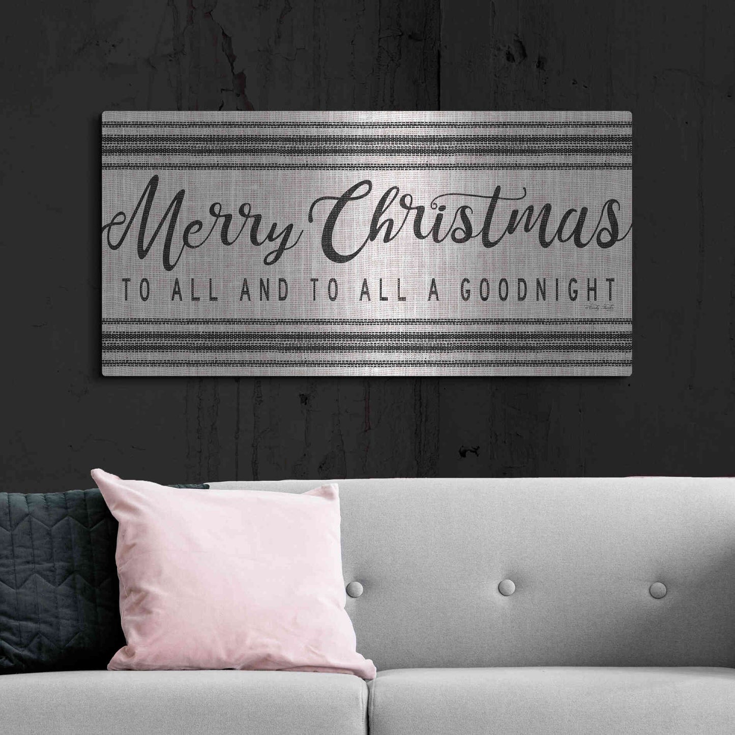 Luxe Metal Art 'Merry Christmas to All' by Cindy Jacobs, Metal Wall Art,48x24