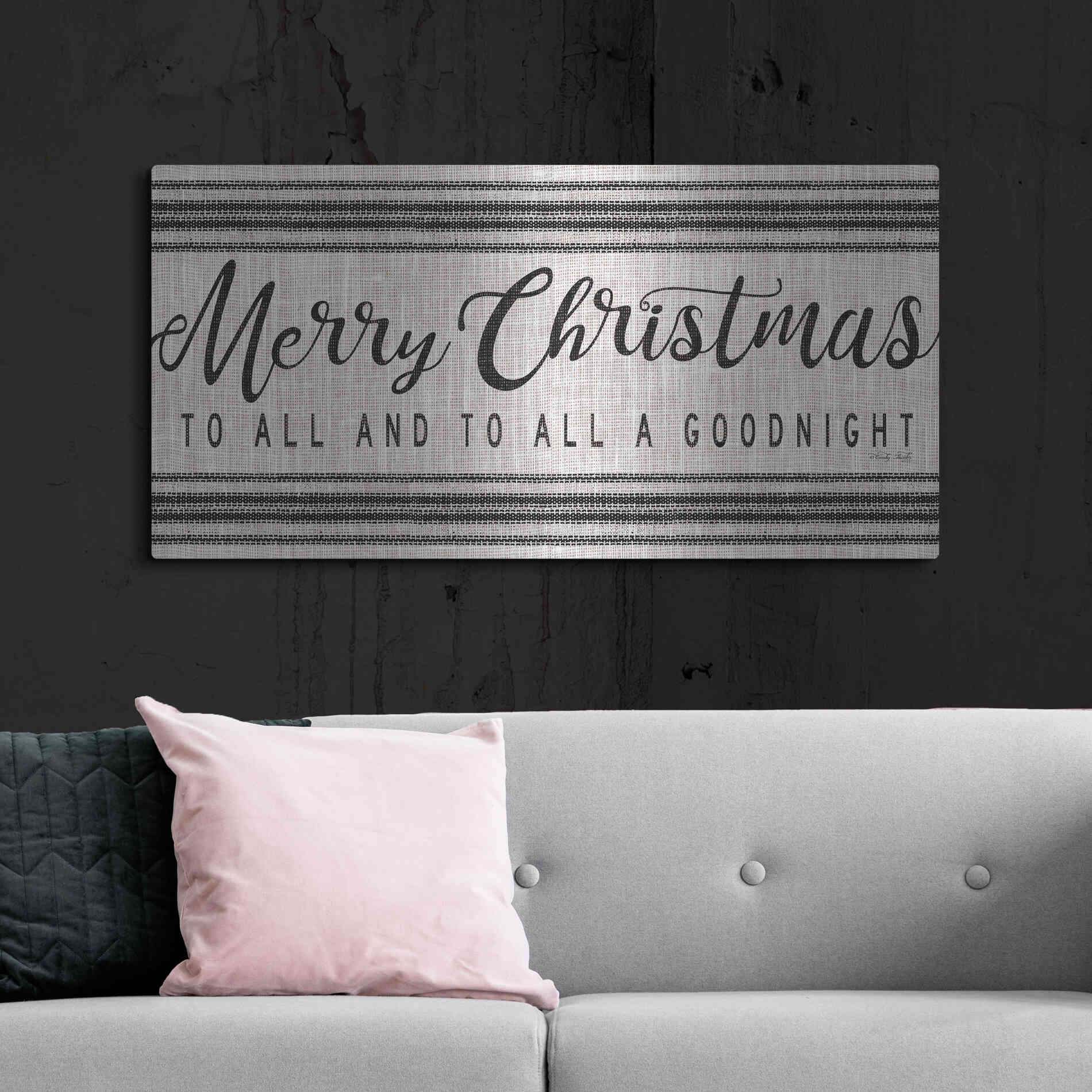 Luxe Metal Art 'Merry Christmas to All' by Cindy Jacobs, Metal Wall Art,48x24