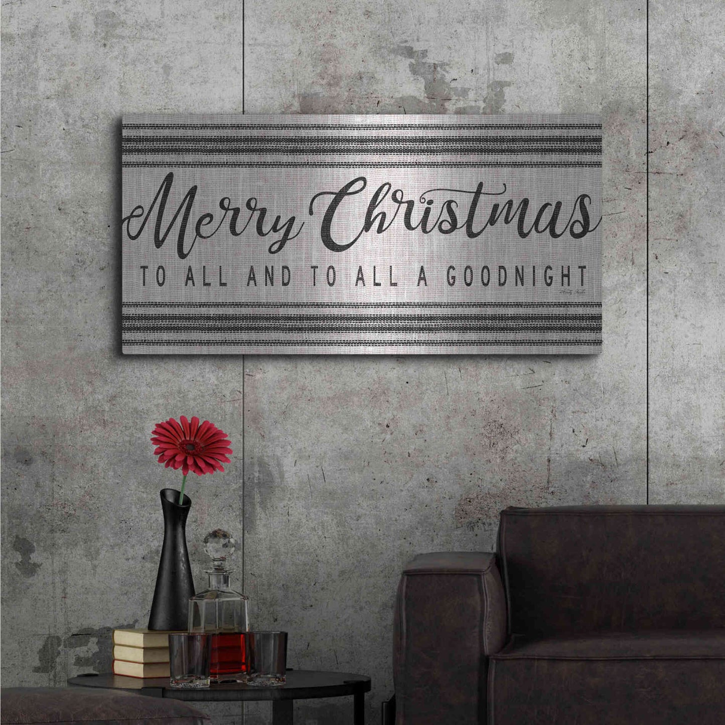 Luxe Metal Art 'Merry Christmas to All' by Cindy Jacobs, Metal Wall Art,48x24
