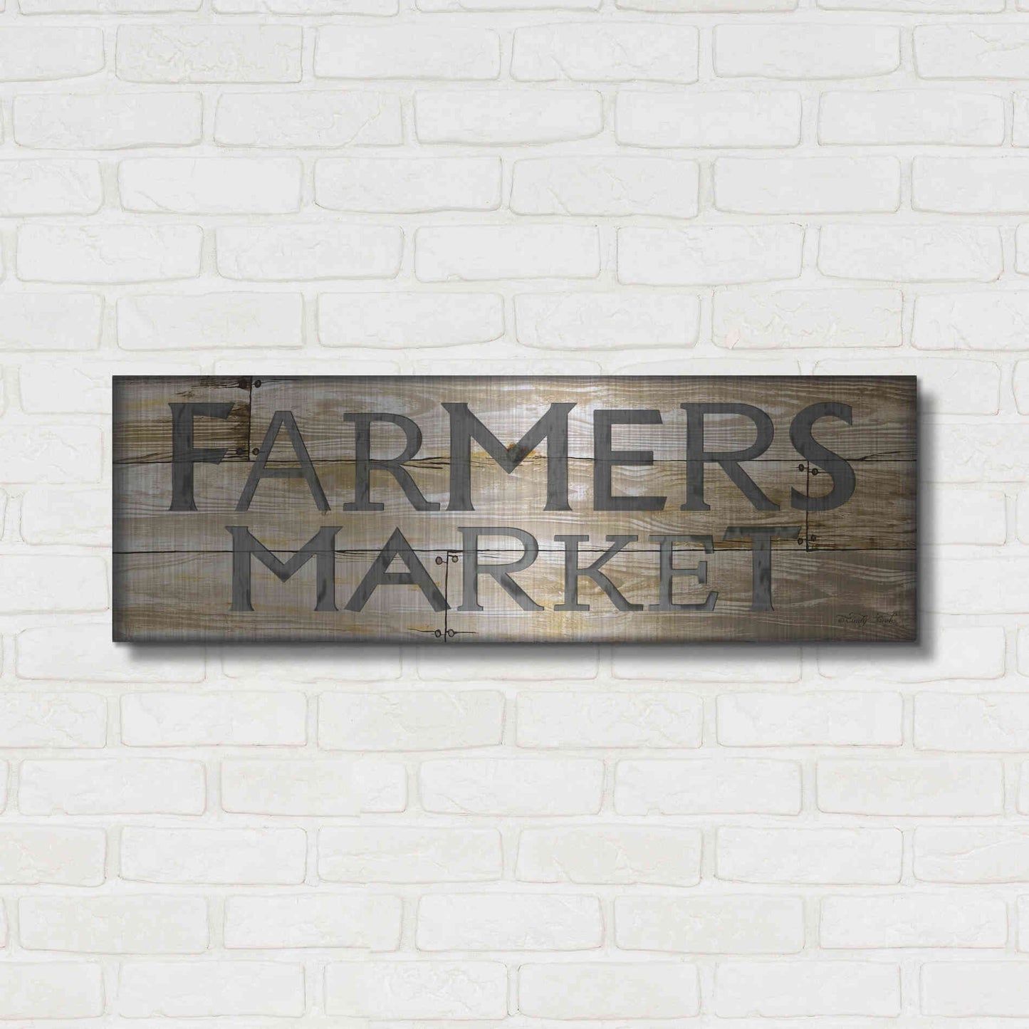 Luxe Metal Art 'Farmer's Market' by Cindy Jacobs, Metal Wall Art,36x12