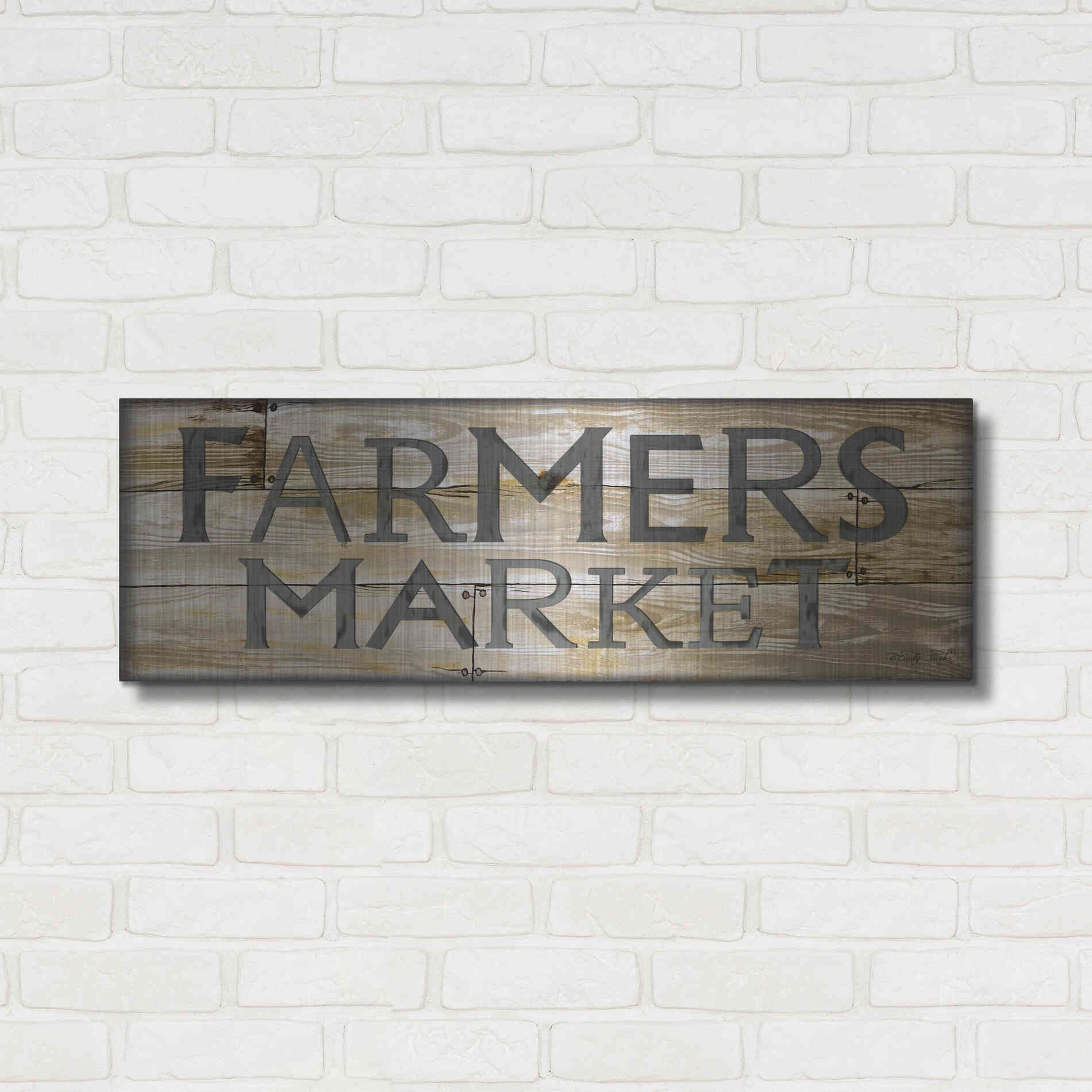 Luxe Metal Art 'Farmer's Market' by Cindy Jacobs, Metal Wall Art,36x12
