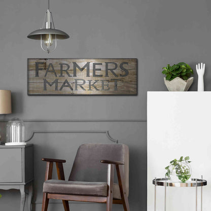 Luxe Metal Art 'Farmer's Market' by Cindy Jacobs, Metal Wall Art,36x12