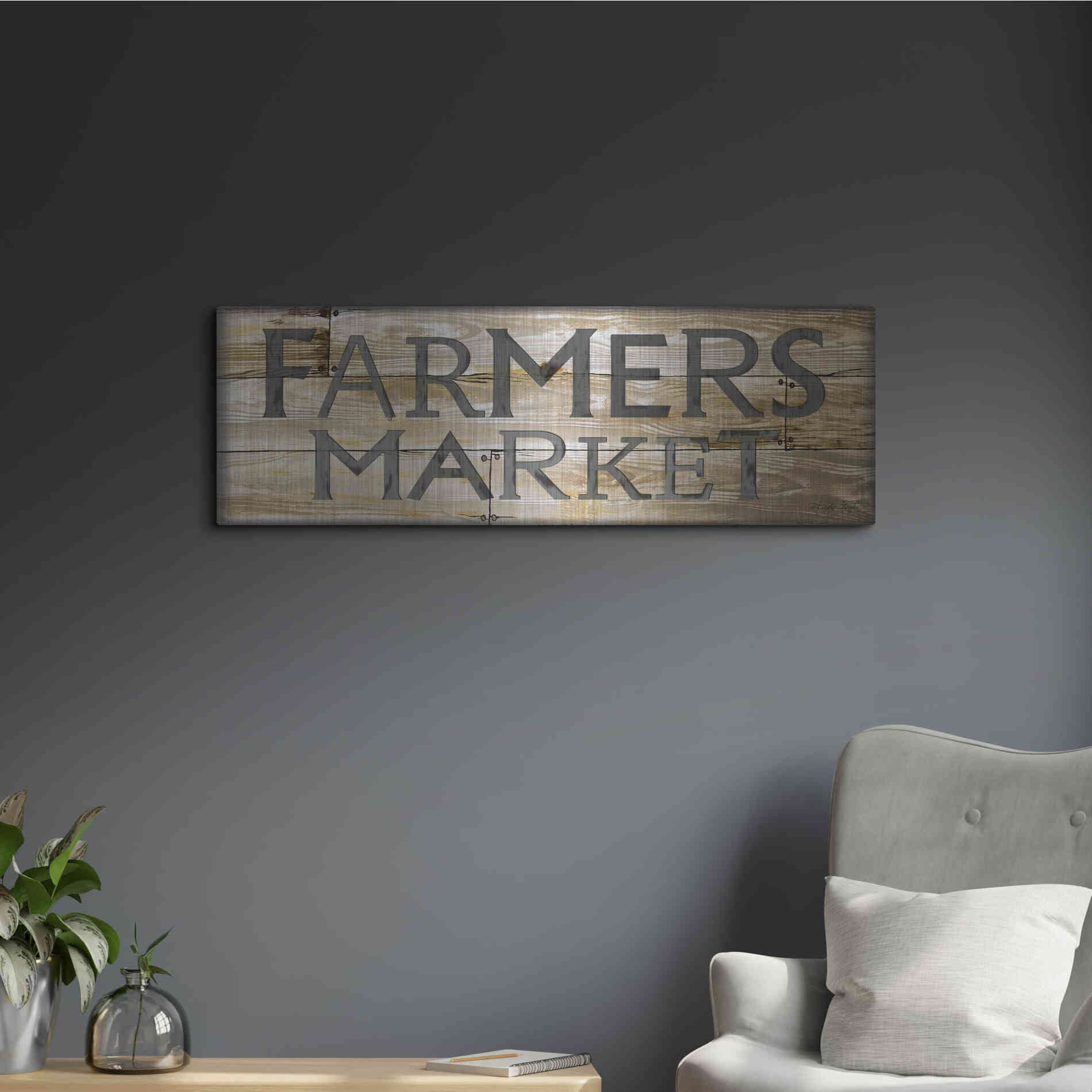 Luxe Metal Art 'Farmer's Market' by Cindy Jacobs, Metal Wall Art,36x12