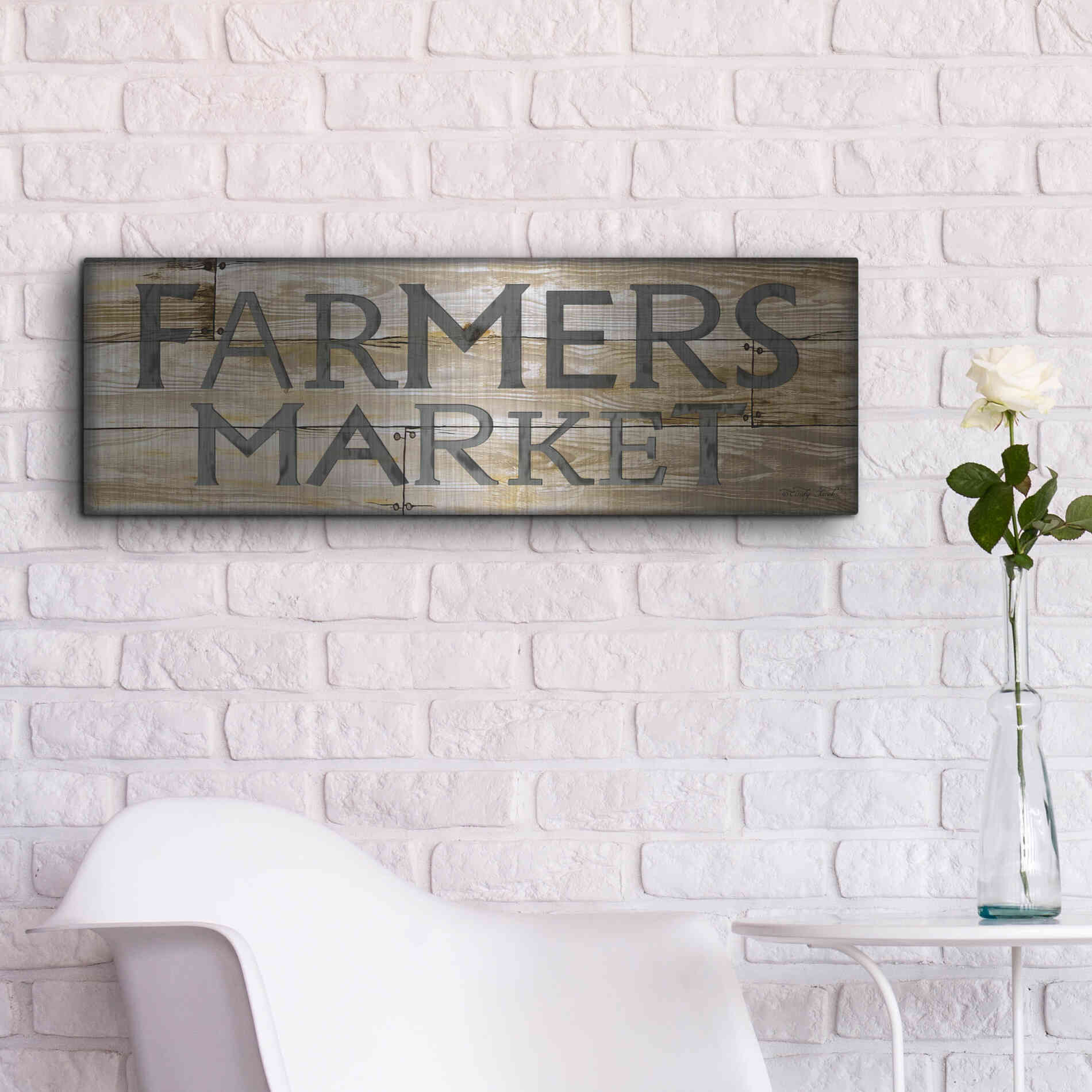 Luxe Metal Art 'Farmer's Market' by Cindy Jacobs, Metal Wall Art,36x12