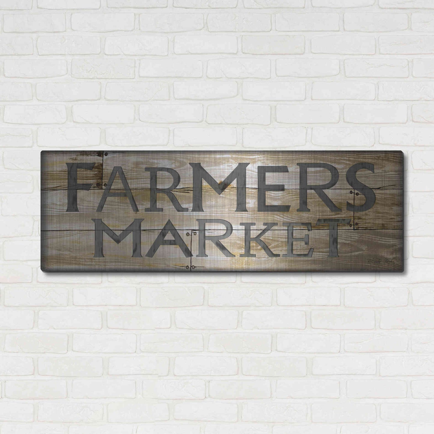 Luxe Metal Art 'Farmer's Market' by Cindy Jacobs, Metal Wall Art,48x16
