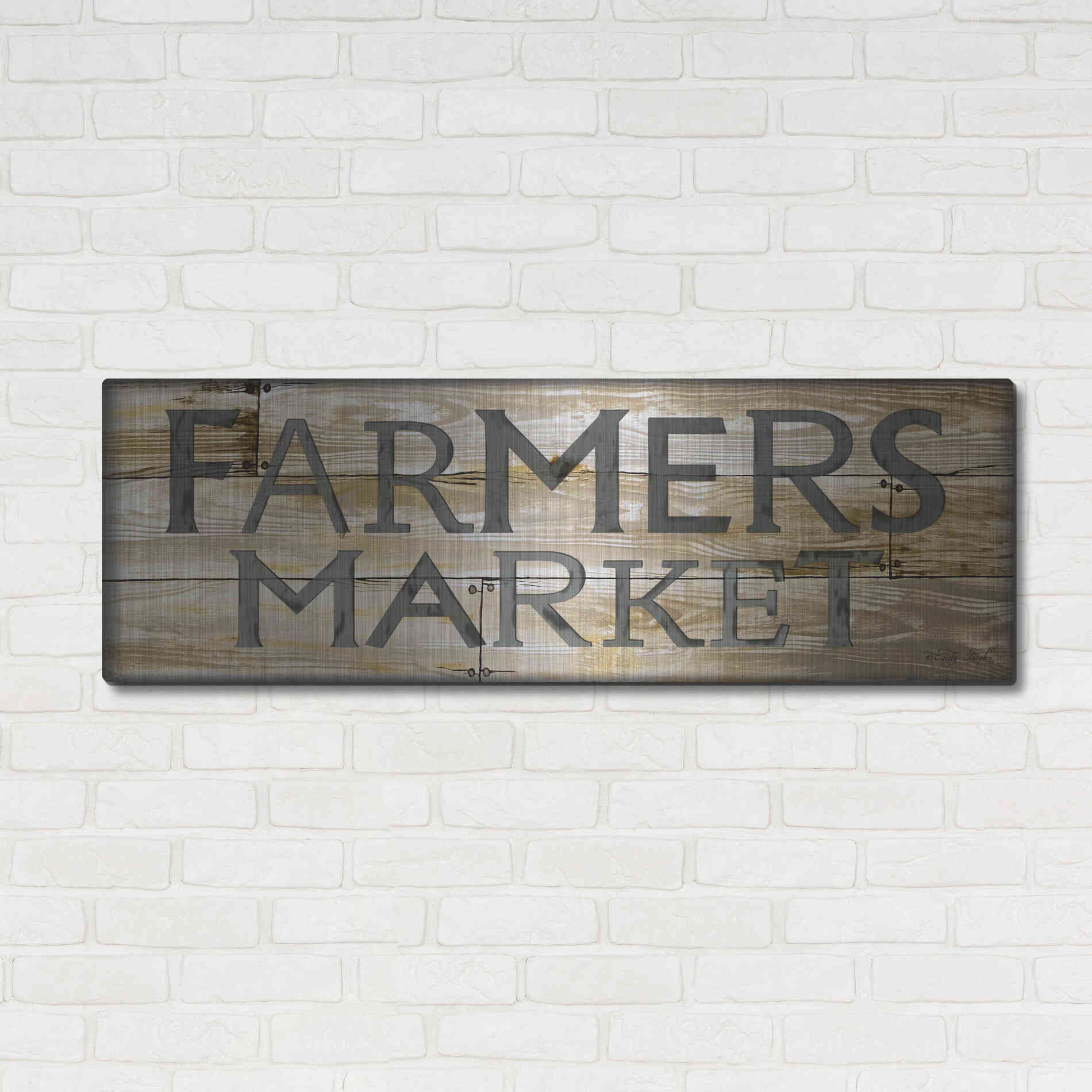 Luxe Metal Art 'Farmer's Market' by Cindy Jacobs, Metal Wall Art,48x16