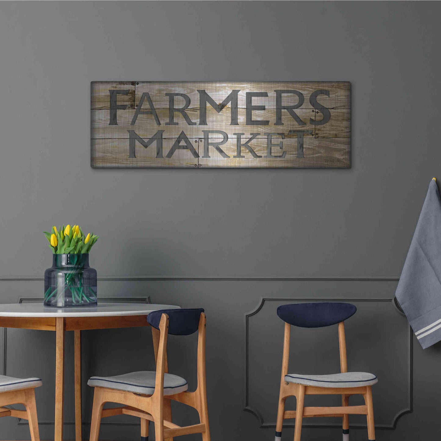 Luxe Metal Art 'Farmer's Market' by Cindy Jacobs, Metal Wall Art,48x16