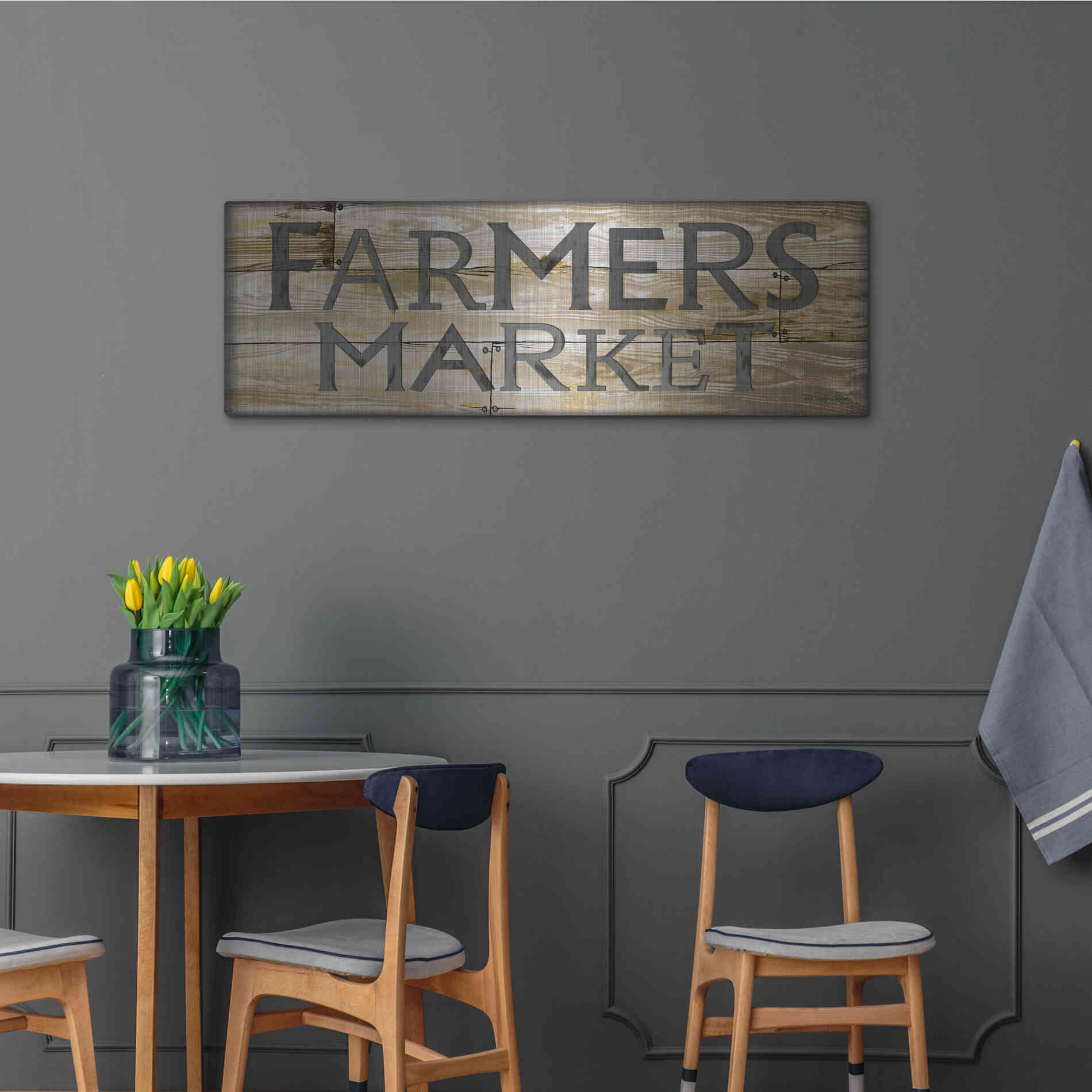 Luxe Metal Art 'Farmer's Market' by Cindy Jacobs, Metal Wall Art,48x16