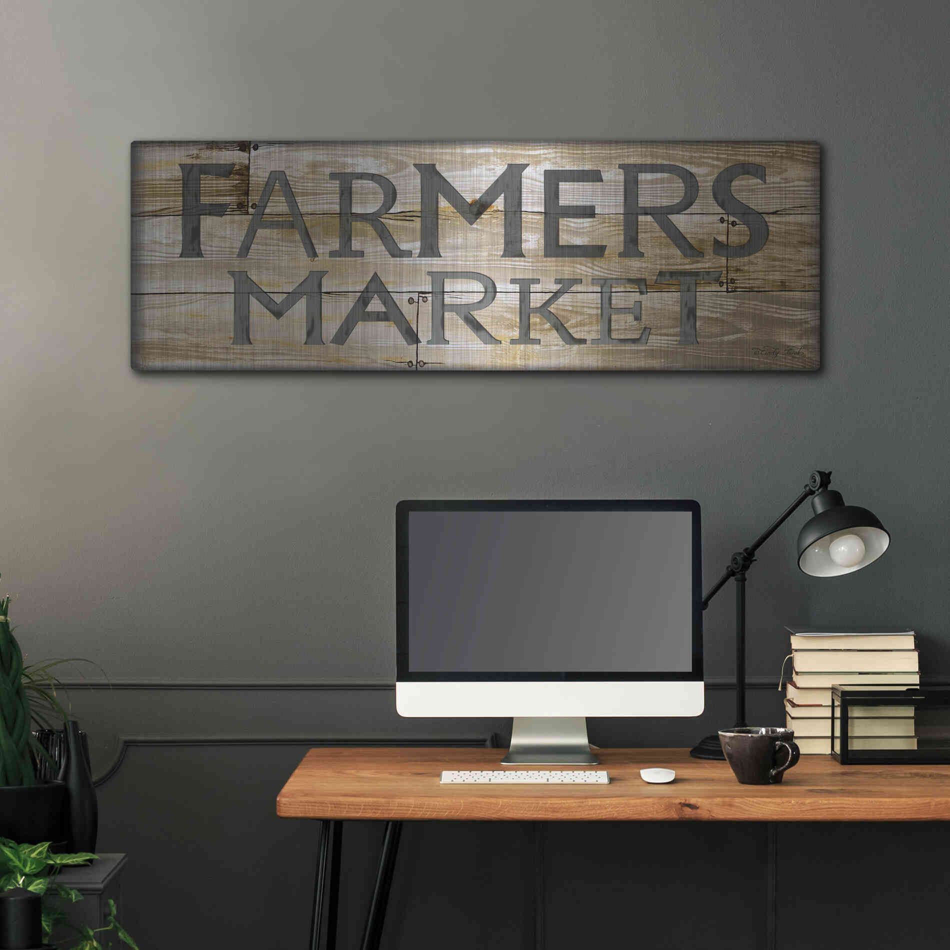 Luxe Metal Art 'Farmer's Market' by Cindy Jacobs, Metal Wall Art,48x16