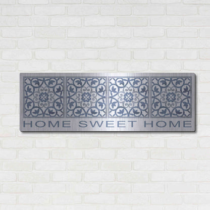 Luxe Metal Art 'Home Sweet Home Pattern' by Cindy Jacobs, Metal Wall Art,48x16