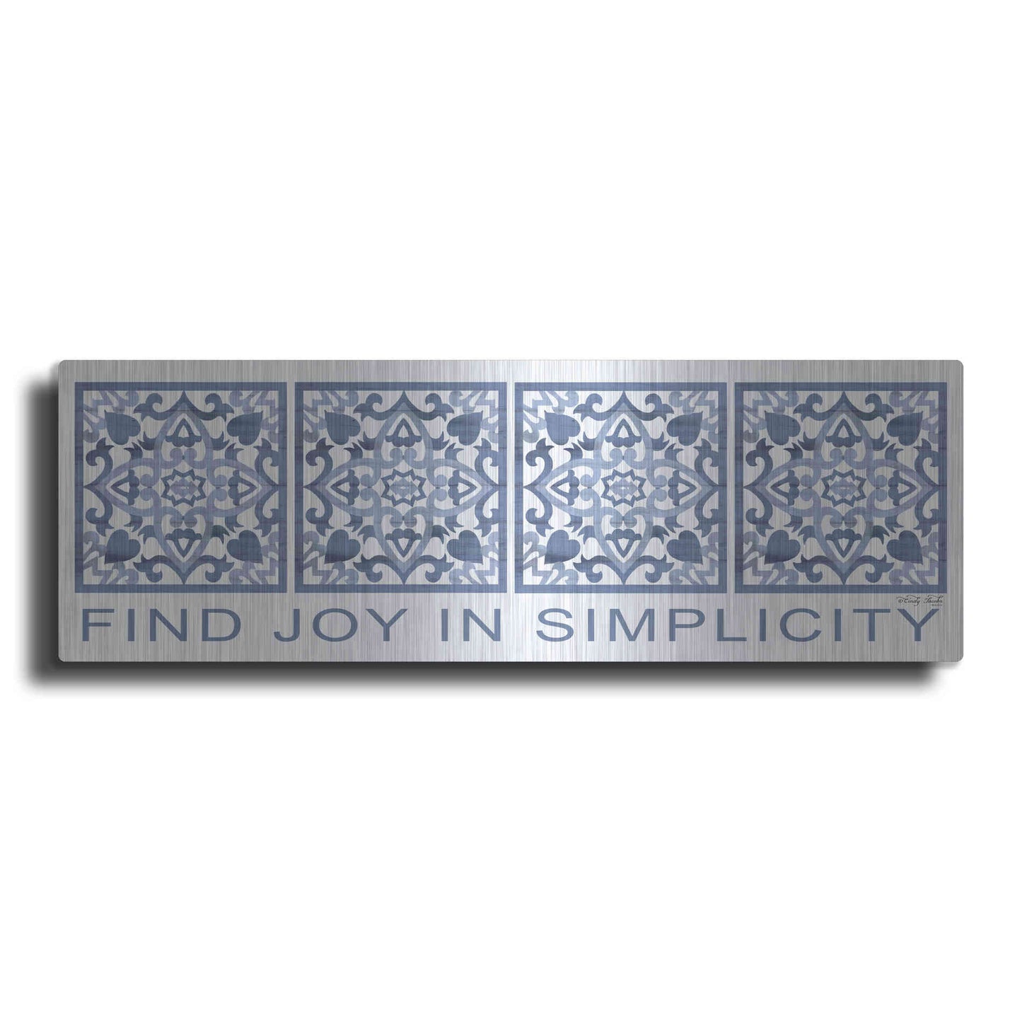 Luxe Metal Art 'Find Joy in Simplicity Pattern' by Cindy Jacobs, Metal Wall Art