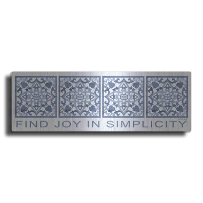 Luxe Metal Art 'Find Joy in Simplicity Pattern' by Cindy Jacobs, Metal Wall Art
