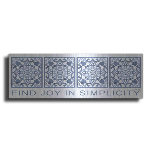 Luxe Metal Art 'Find Joy in Simplicity Pattern' by Cindy Jacobs, Metal Wall Art