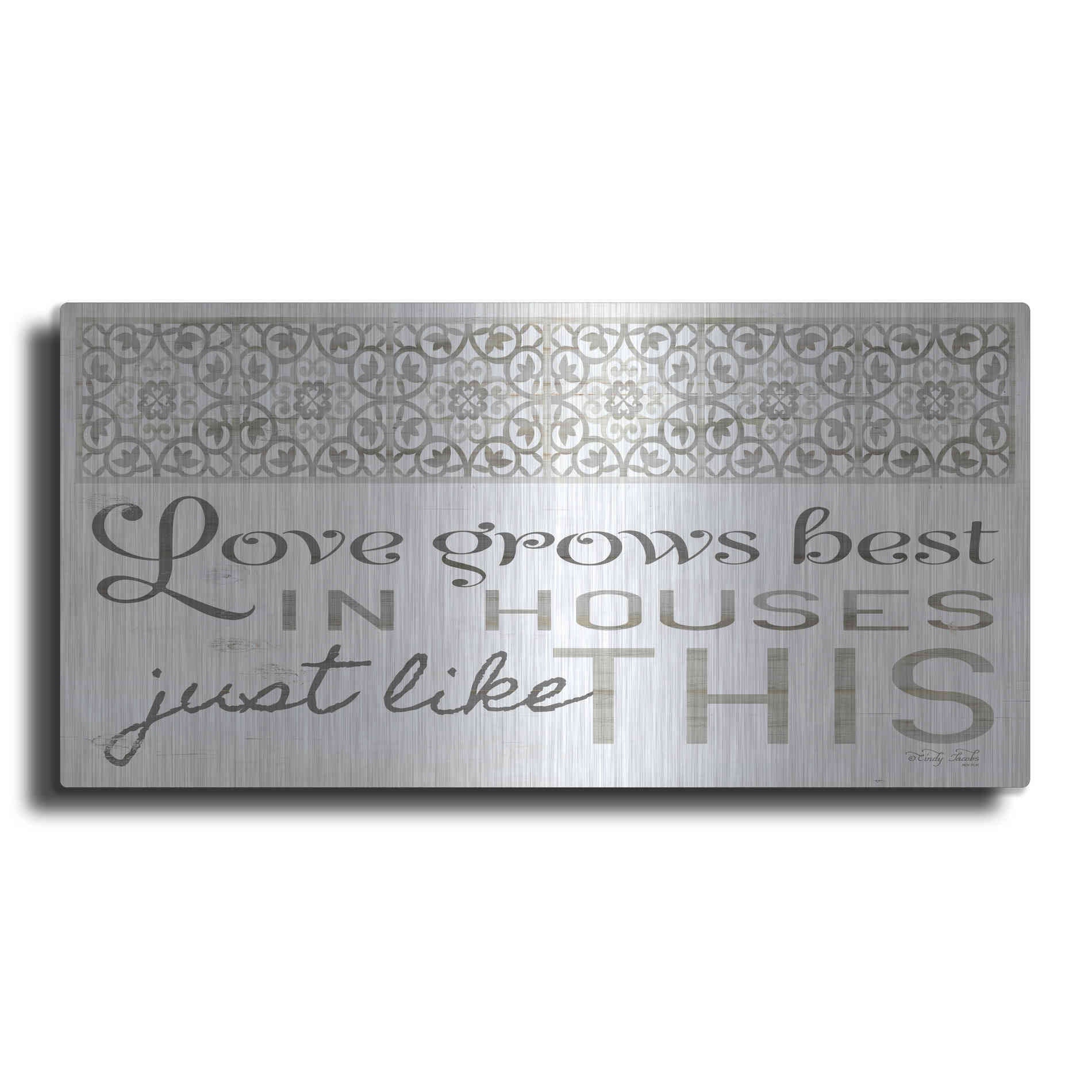 Luxe Metal Art 'Love Grows Best' by Cindy Jacobs, Metal Wall Art