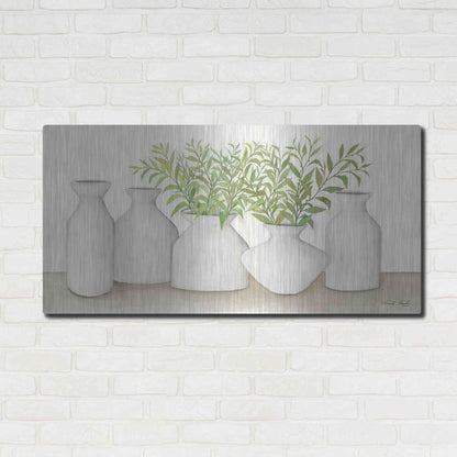 Luxe Metal Art 'Simplicity in White II' by Cindy Jacobs, Metal Wall Art,48x24