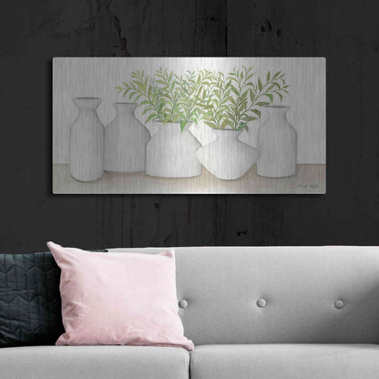 Luxe Metal Art 'Simplicity in White II' by Cindy Jacobs, Metal Wall Art,48x24