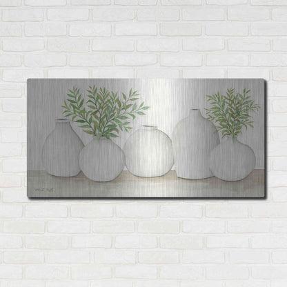 Luxe Metal Art 'Simplicity in White I' by Cindy Jacobs, Metal Wall Art,48x24