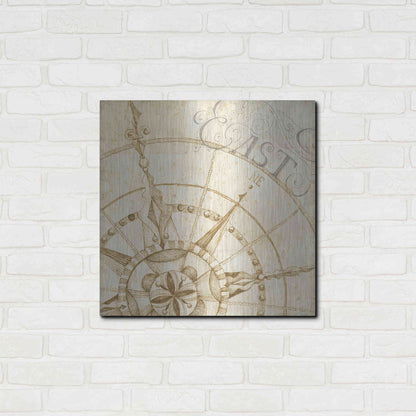 Luxe Metal Art 'Coast to Coast Sepia III' by Daphne Brissonet, Metal Wall Art,24x24