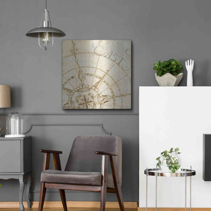 Luxe Metal Art 'Coast to Coast Sepia III' by Daphne Brissonet, Metal Wall Art,24x24