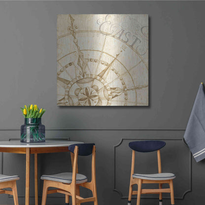 Luxe Metal Art 'Coast to Coast Sepia III' by Daphne Brissonet, Metal Wall Art,36x36