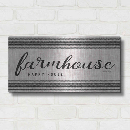 Luxe Metal Art 'Farmhouse Happy House' by Cindy Jacobs, Metal Wall Art,24x12