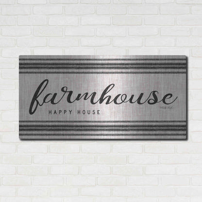 Luxe Metal Art 'Farmhouse Happy House' by Cindy Jacobs, Metal Wall Art,48x24