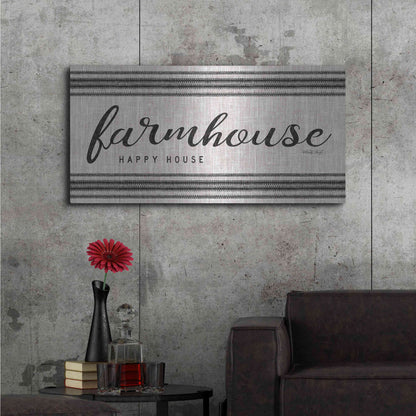 Luxe Metal Art 'Farmhouse Happy House' by Cindy Jacobs, Metal Wall Art,48x24