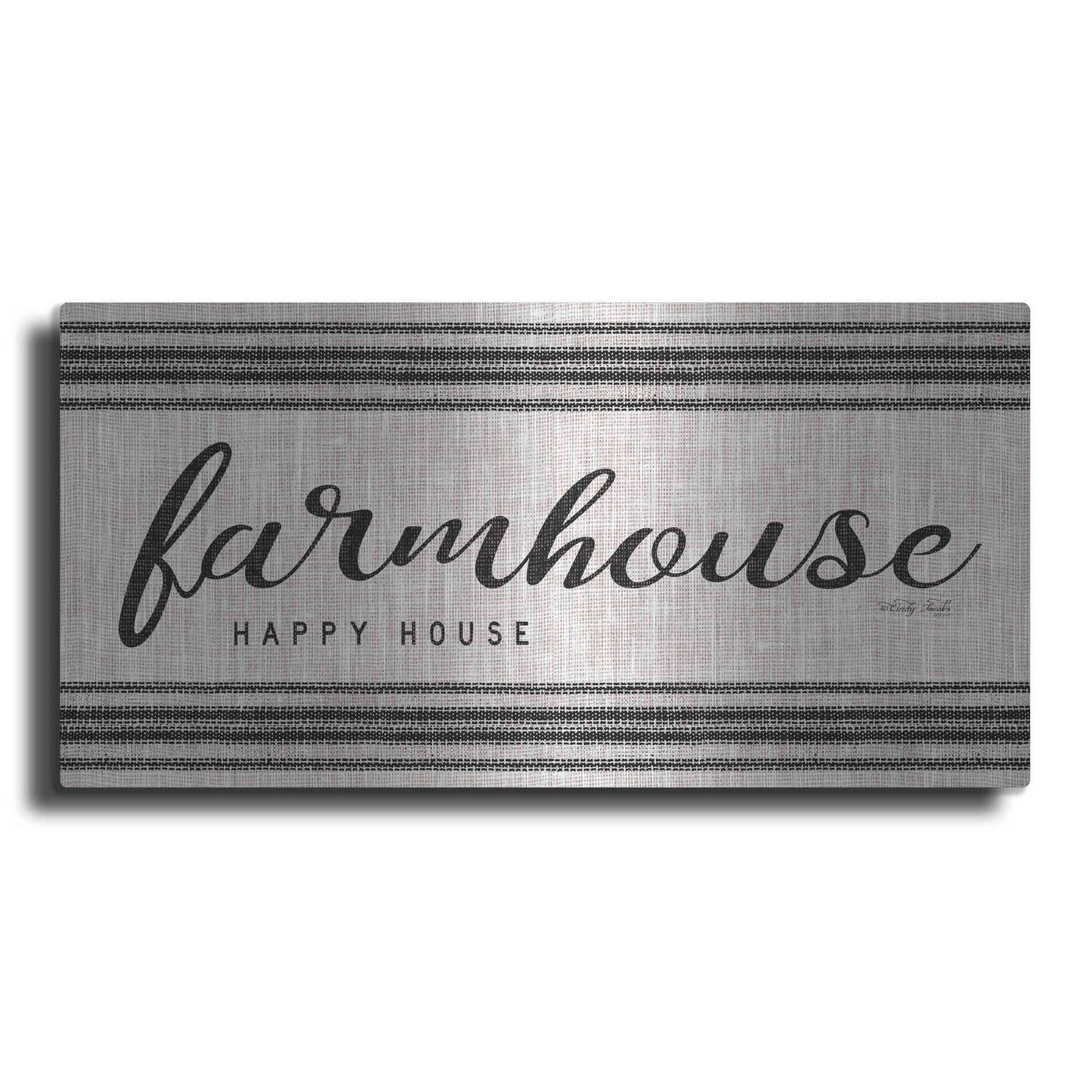 Luxe Metal Art 'Farmhouse Happy House' by Cindy Jacobs, Metal Wall Art