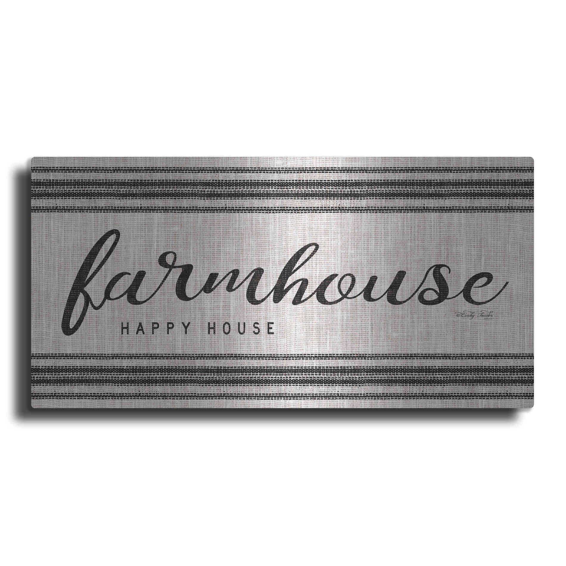 Luxe Metal Art 'Farmhouse Happy House' by Cindy Jacobs, Metal Wall Art