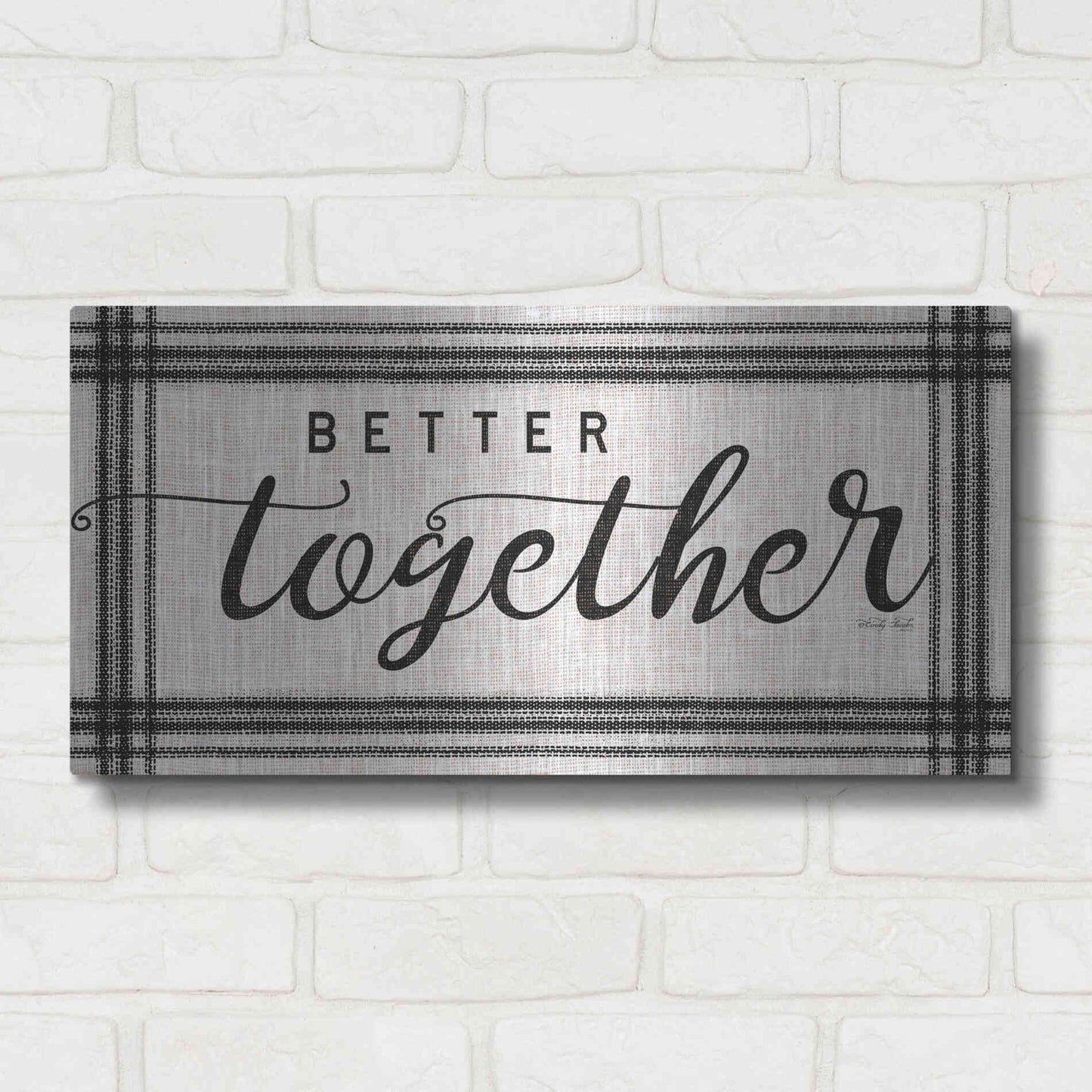 Luxe Metal Art 'Better Together' by Cindy Jacobs, Metal Wall Art,24x12