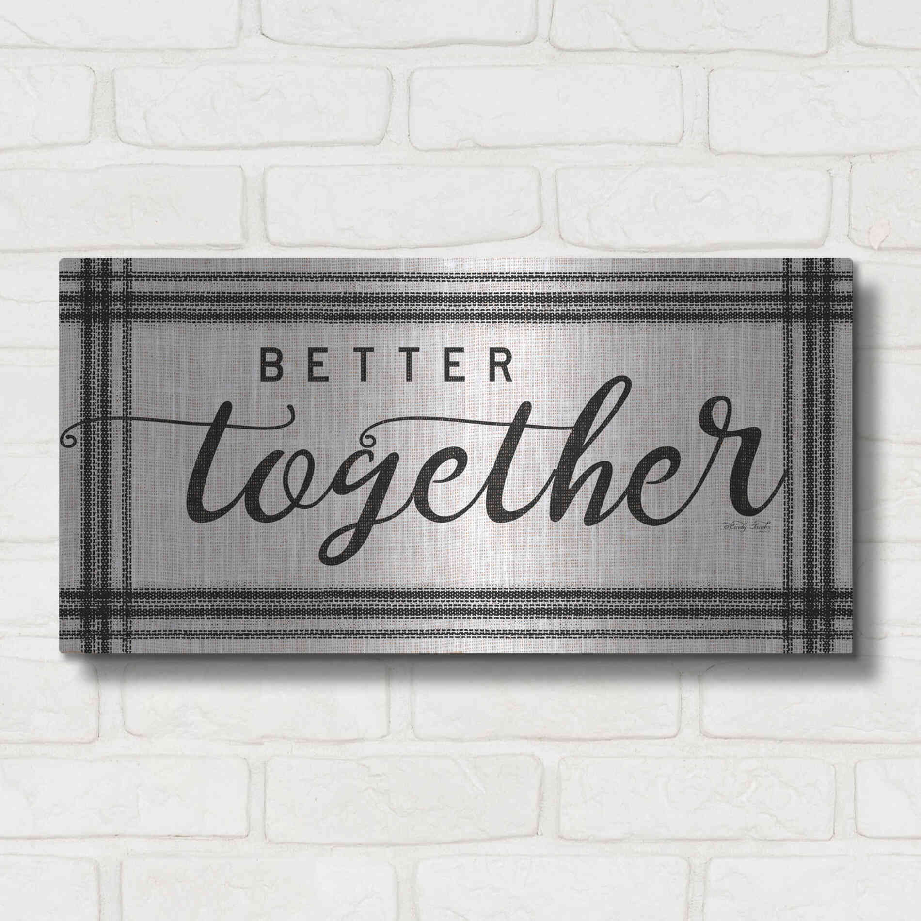 Luxe Metal Art 'Better Together' by Cindy Jacobs, Metal Wall Art,24x12