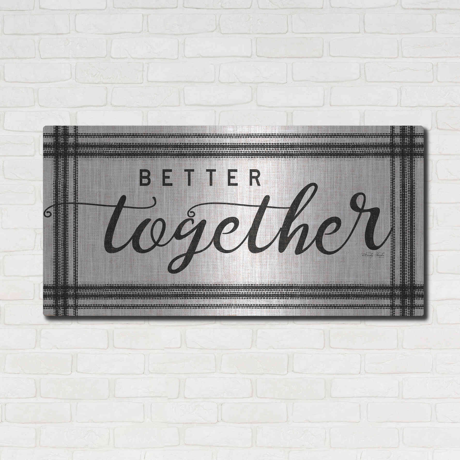 Luxe Metal Art 'Better Together' by Cindy Jacobs, Metal Wall Art,48x24