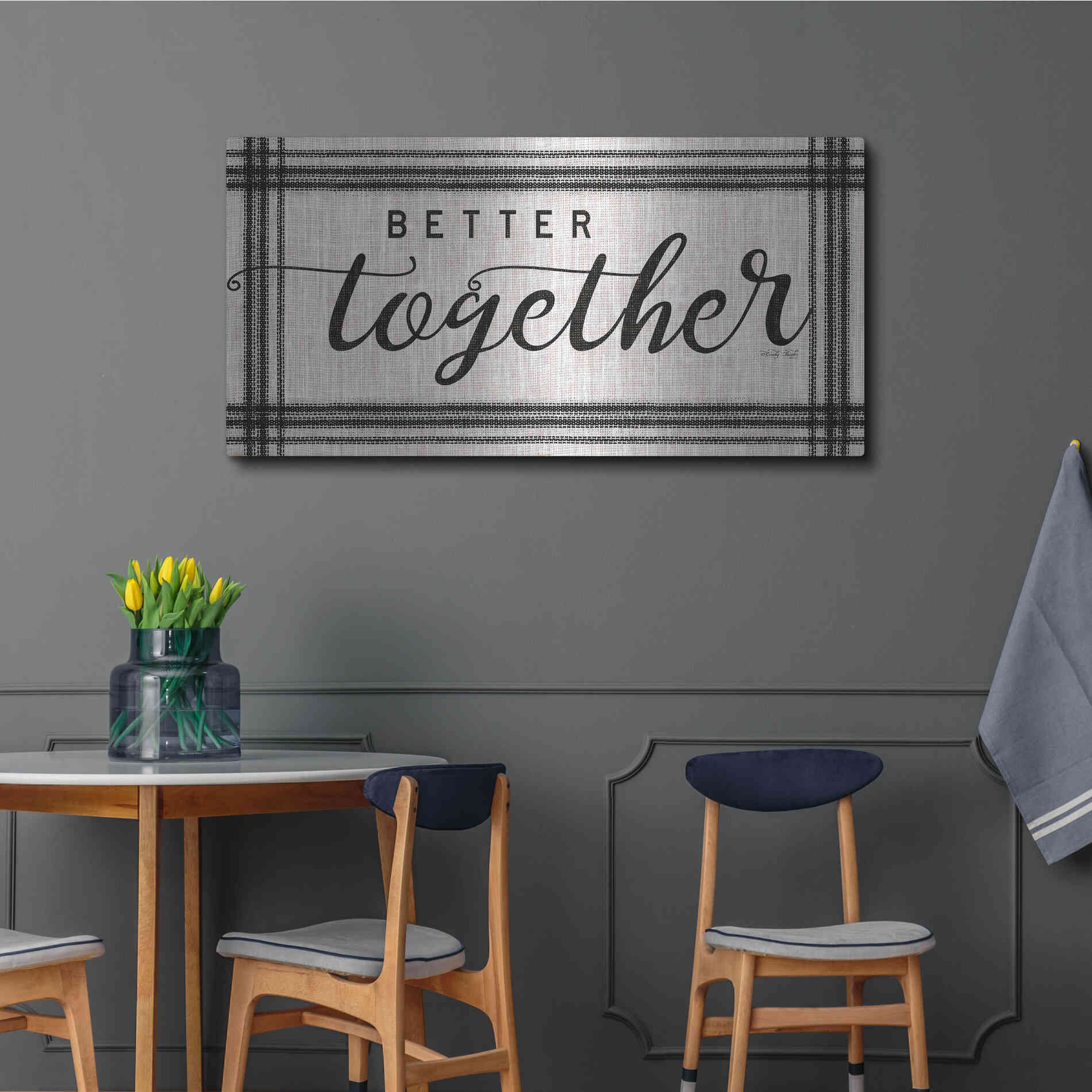 Luxe Metal Art 'Better Together' by Cindy Jacobs, Metal Wall Art,48x24