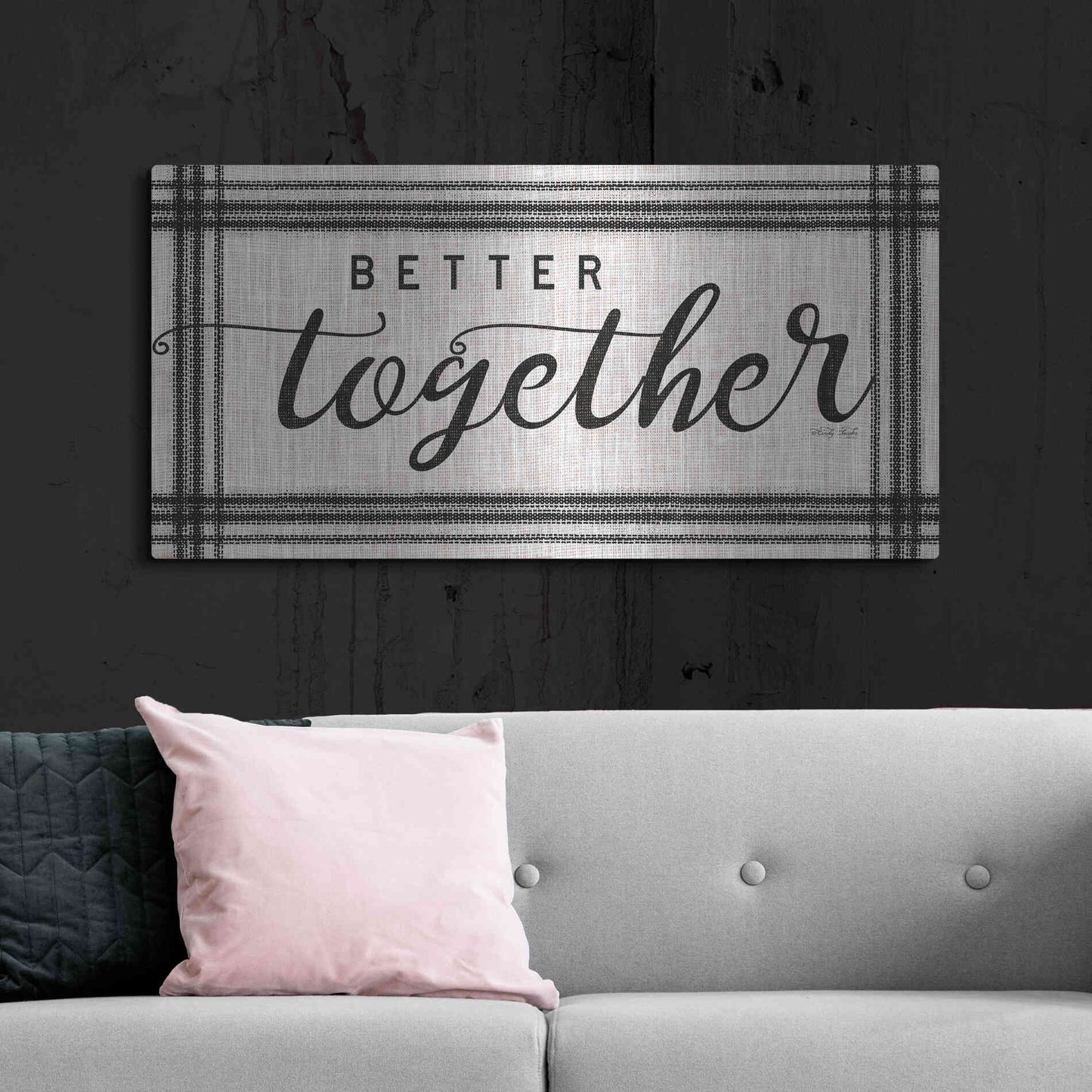 Luxe Metal Art 'Better Together' by Cindy Jacobs, Metal Wall Art,48x24