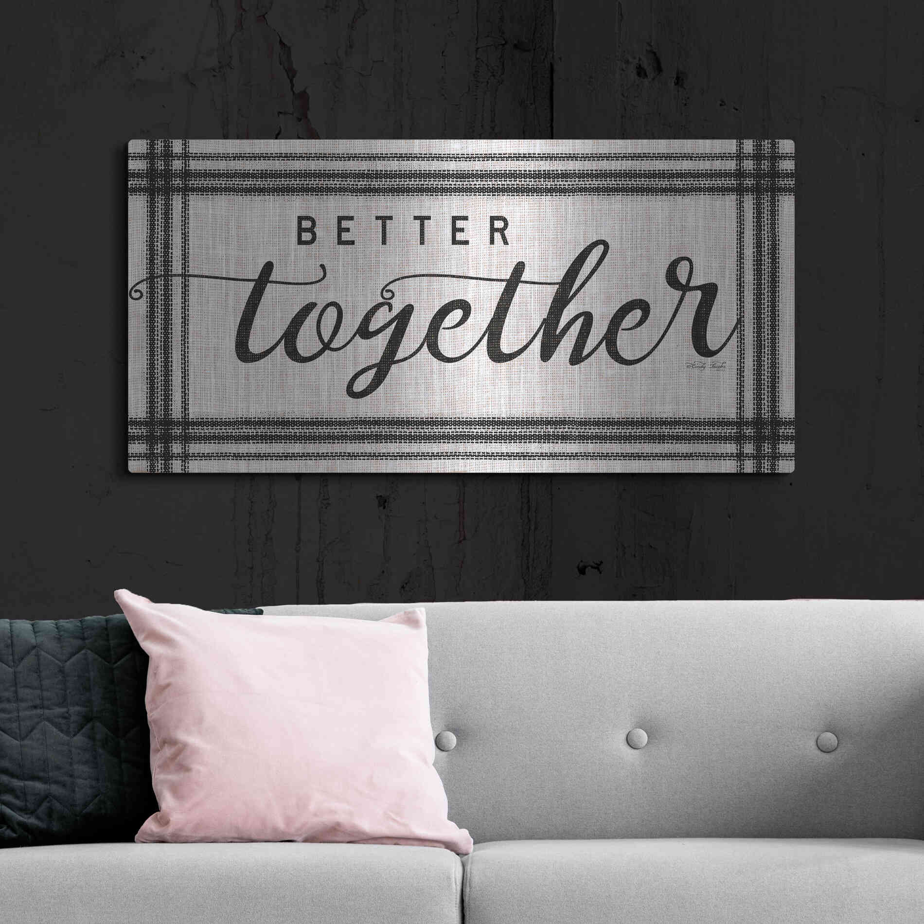 Luxe Metal Art 'Better Together' by Cindy Jacobs, Metal Wall Art,48x24