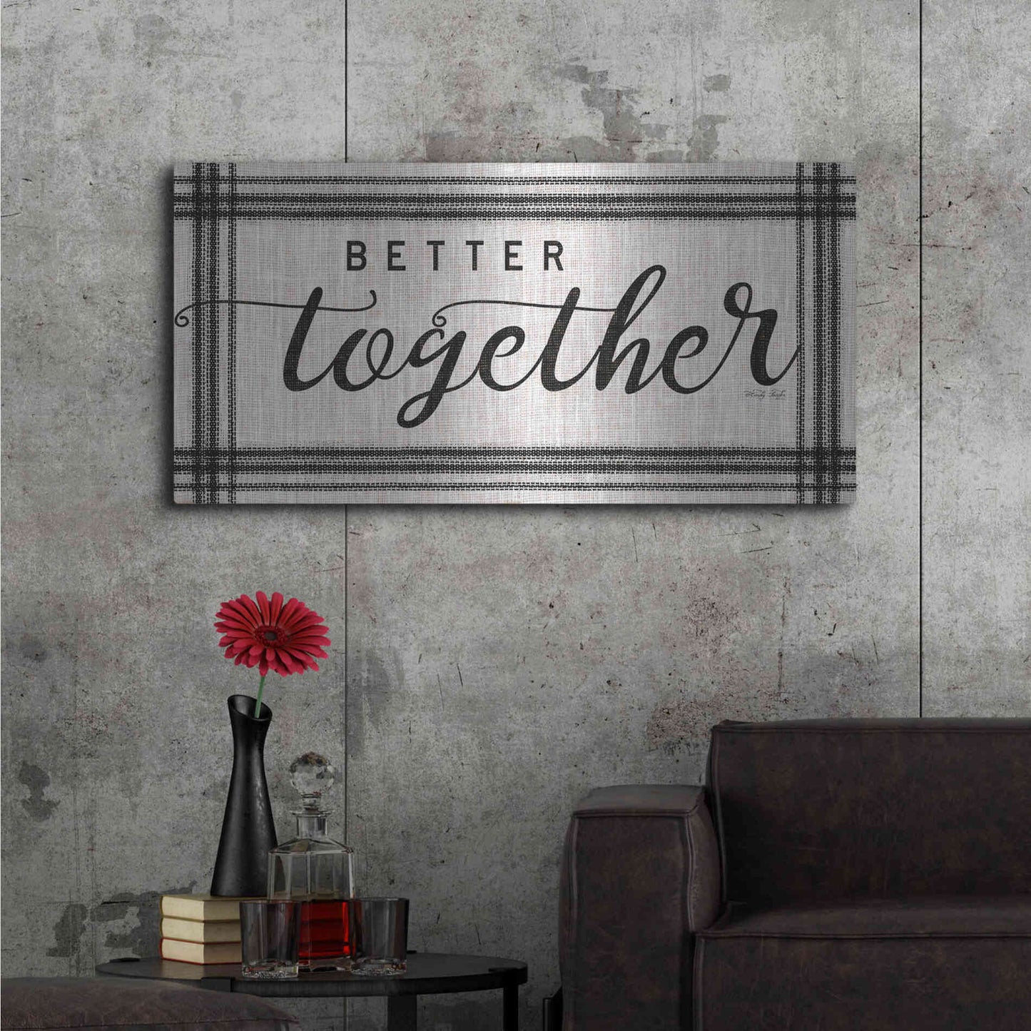 Luxe Metal Art 'Better Together' by Cindy Jacobs, Metal Wall Art,48x24